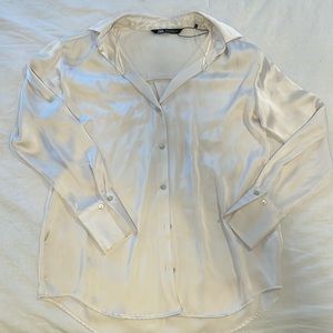 Zara satin long sleeve top